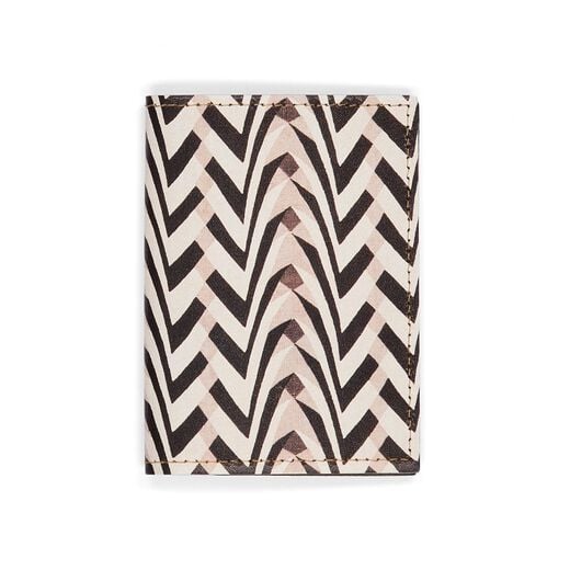 Art Deco zigzag leather card holder